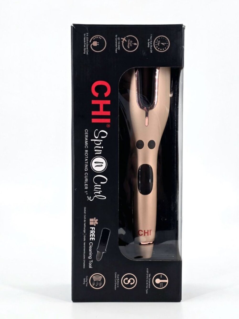 CHI Spin N Curl 1″ Ceramic Rotating Curling Iron Rose Gold Special Edition